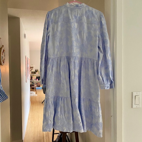 Beautiful Baby blue floral embroidered Brooks Brothers Dress - Picture 3 of 6